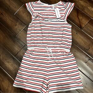 Janie and Jack Red and White Striped Romper